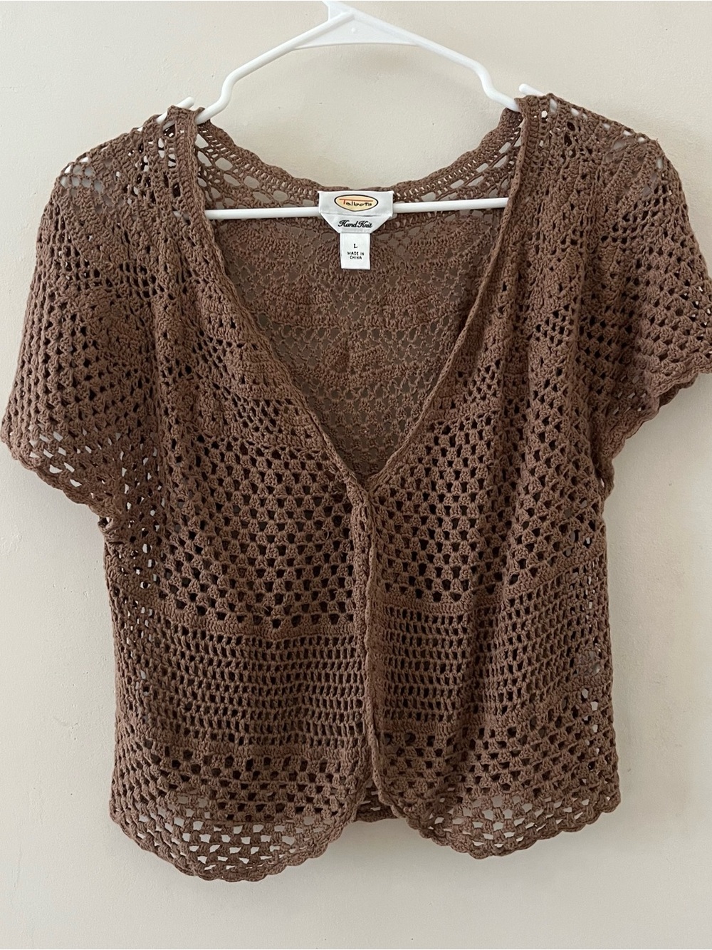 Talbots | brown crocheted cardigan vintage
